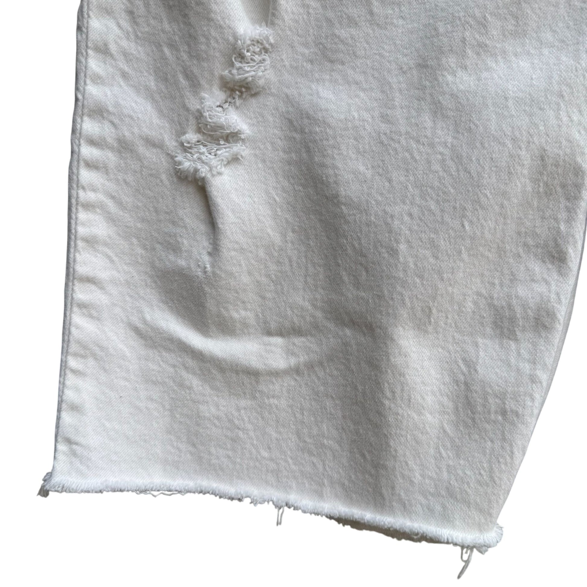 Levis Mens 511 White Stretch Denim Mid Rise Distressed Cut-Off Shorts W38 L