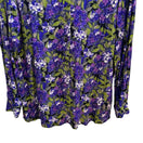 Switch Vintage 90s Cottagecore Grannycore Garden Dark Floral Crinkle Blouse Purple L 3 image