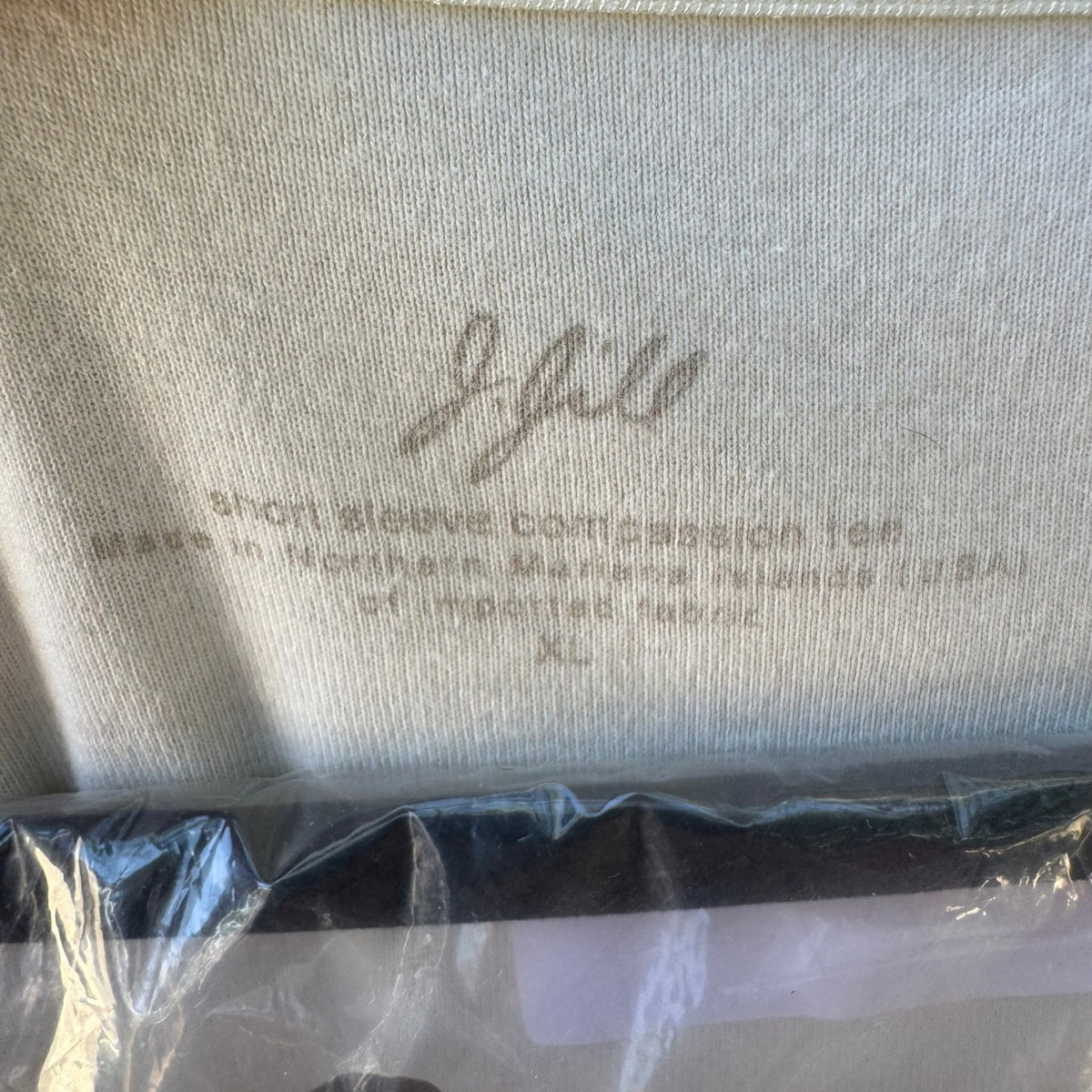 J Jill Compassion Tee Minimalist Capsule Wardrobe Satin Trim Cotton Ivory XL NEW