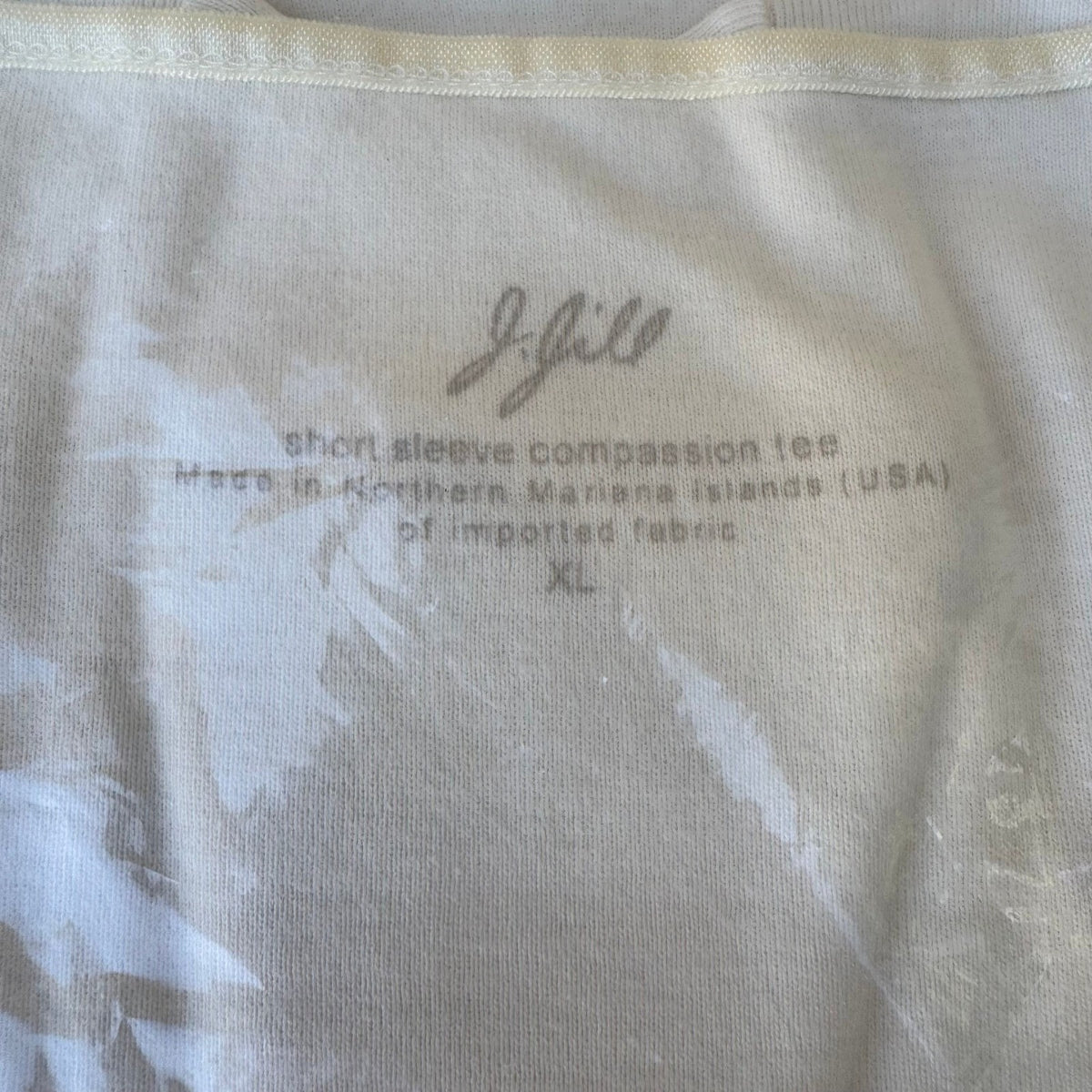 J Jill Compassion Tee Minimalist Capsule Wardrobe Satin Trim Cotton Ivory XL NEW