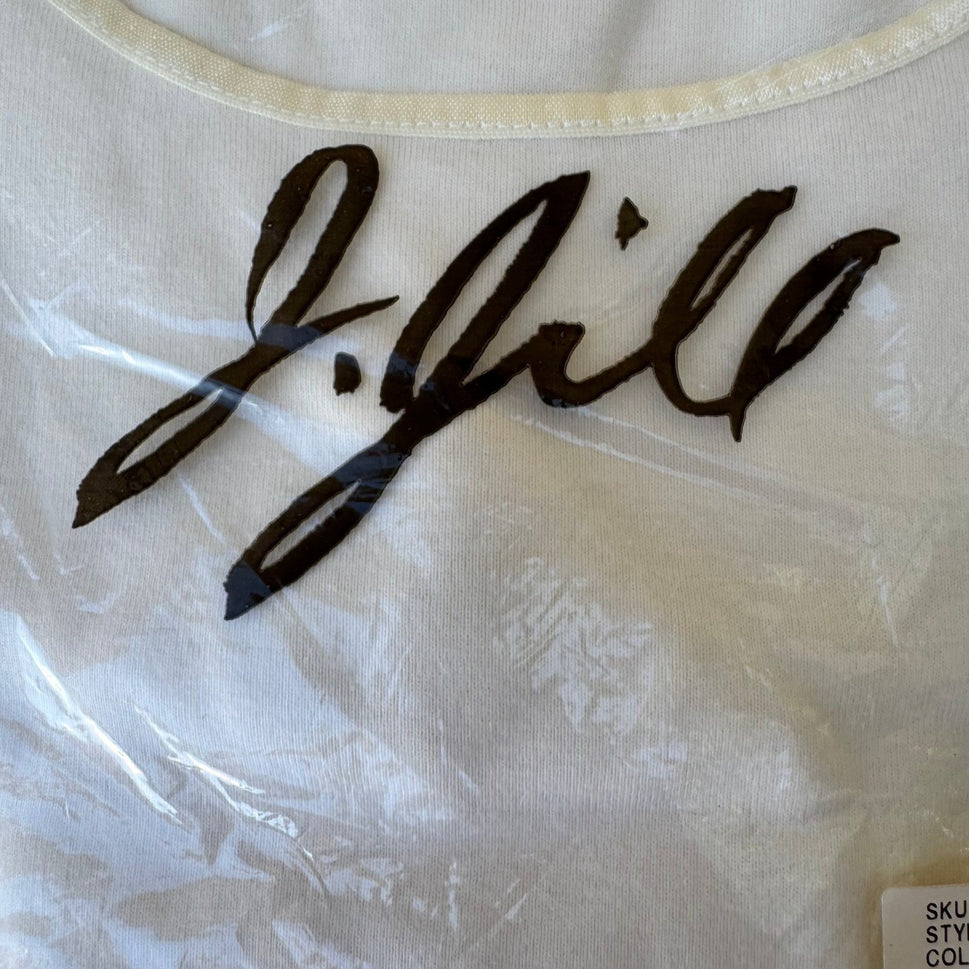 J Jill Compassion Tee Minimalist Capsule Wardrobe Satin Trim Cotton Ivory XL NEW
