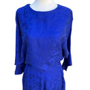 Switch Smooth Premier Vintage Silk Royal Blue Floral Jacquard Open Back Cocktail Dress 3 image