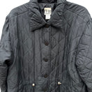 Switch Clio Vintage Womens Black Quilted Jacket Button Front Pockets Drawstring Waist M 3 image