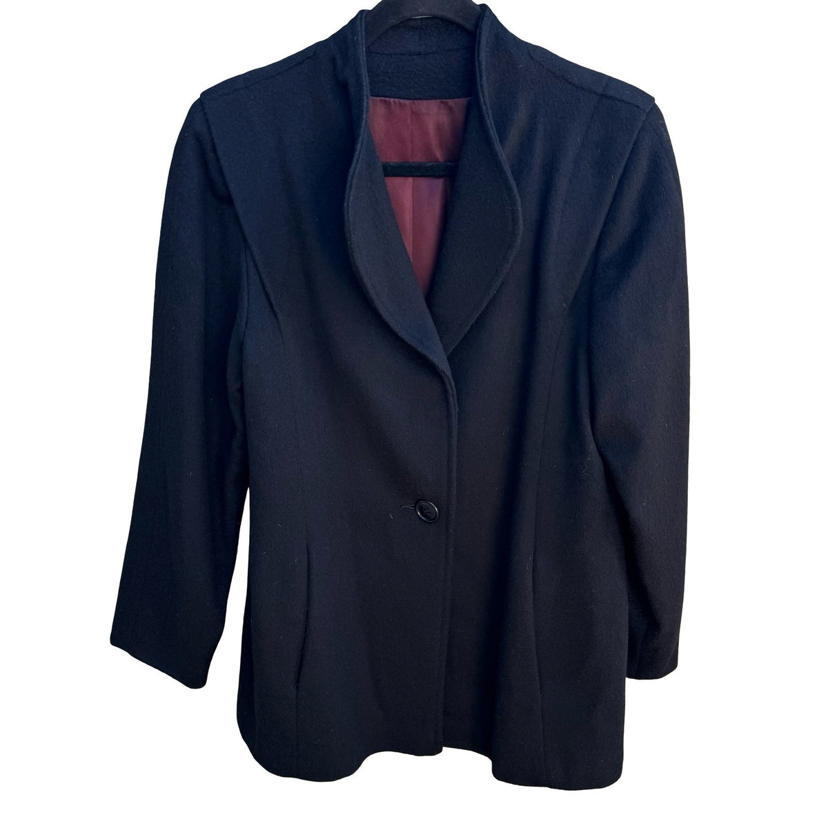 Nordstrom Vintage Wool Minimalist Quiet Luxury Dark Academia Shawl Collar Coat