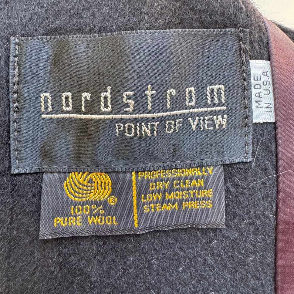Nordstrom Vintage Wool Minimalist Quiet Luxury Dark Academia Shawl Collar Coat