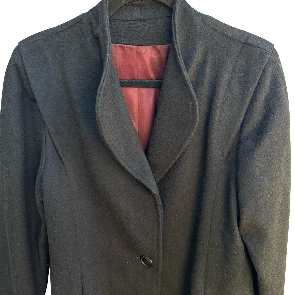Nordstrom Vintage Wool Minimalist Quiet Luxury Dark Academia Shawl Collar Coat