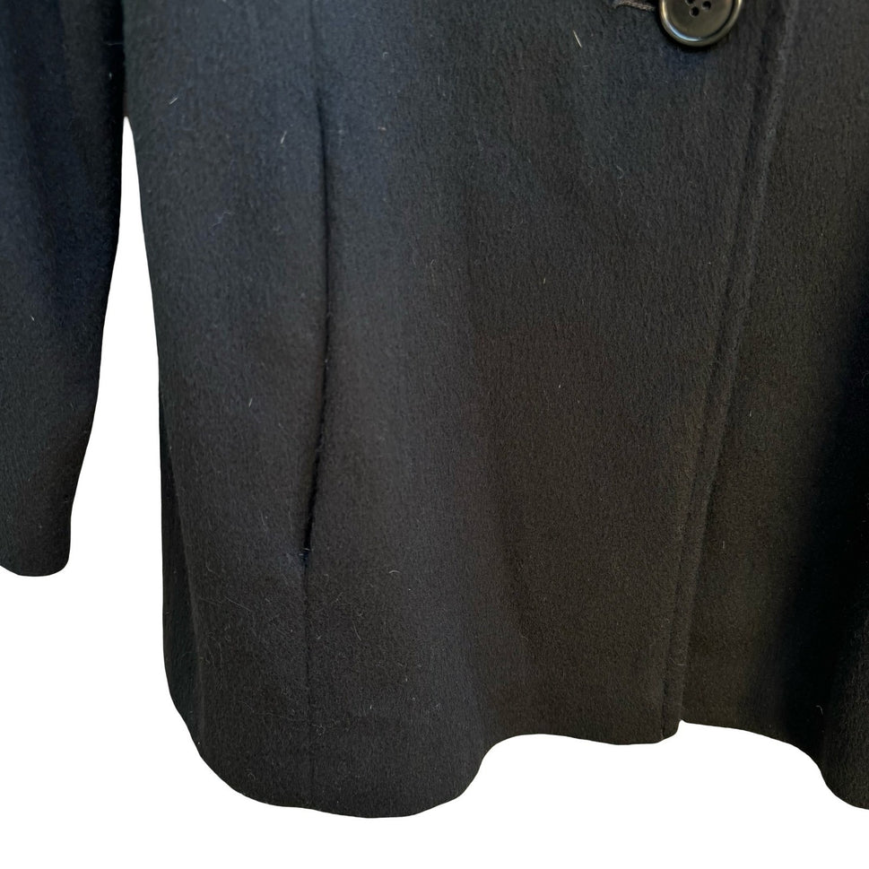 Nordstrom Vintage Wool Minimalist Quiet Luxury Dark Academia Shawl Collar Coat