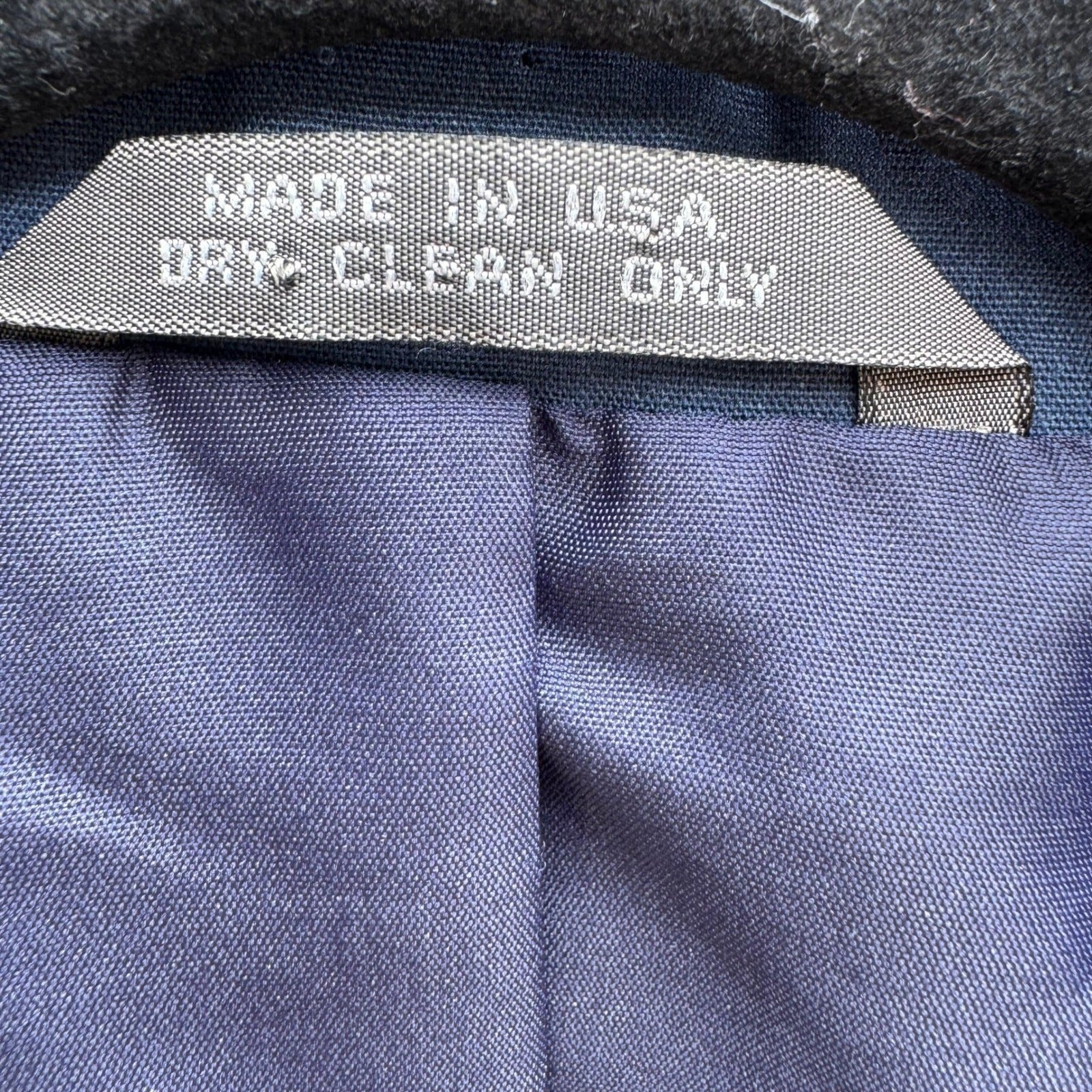 Haggar Mens Blue Cotton Suit 2 Button Blazer 42R Flat Front Pants 33x29 USA Made