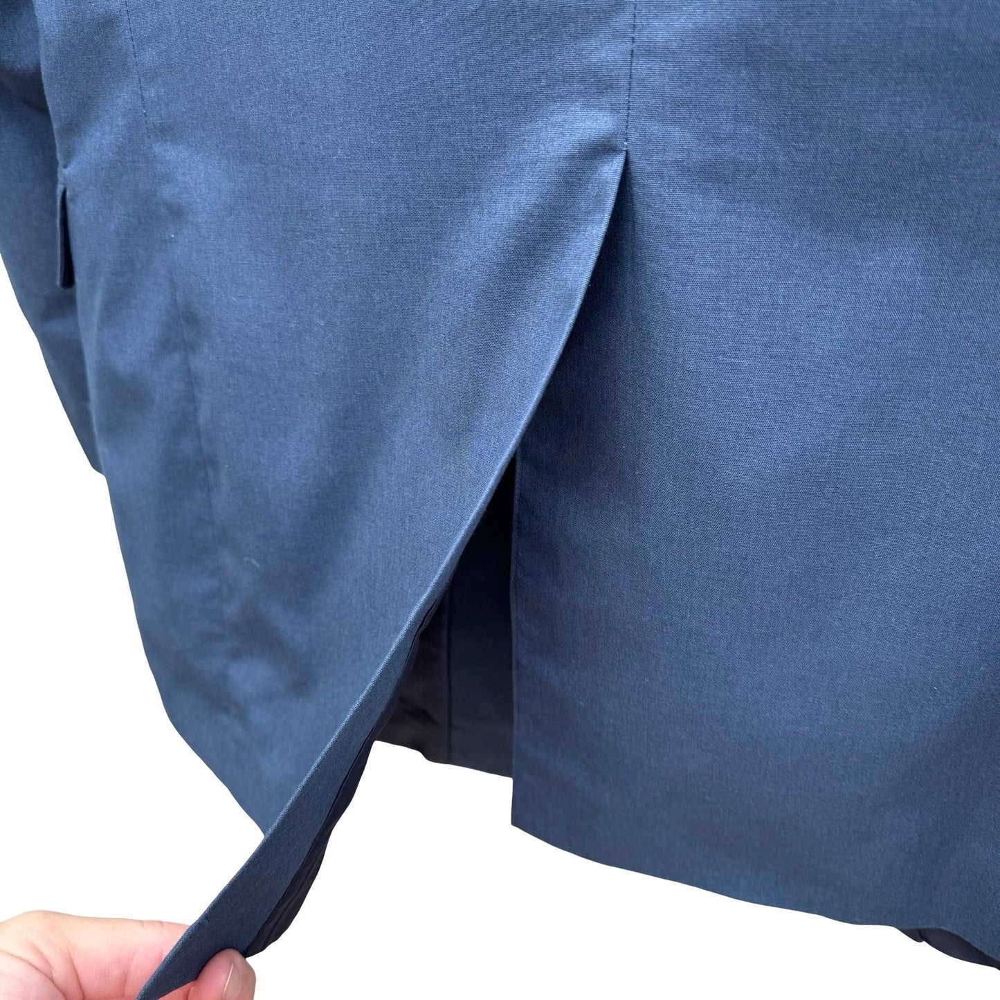 Haggar Mens Blue Cotton Suit 2 Button Blazer 42R Flat Front Pants 33x29 USA Made