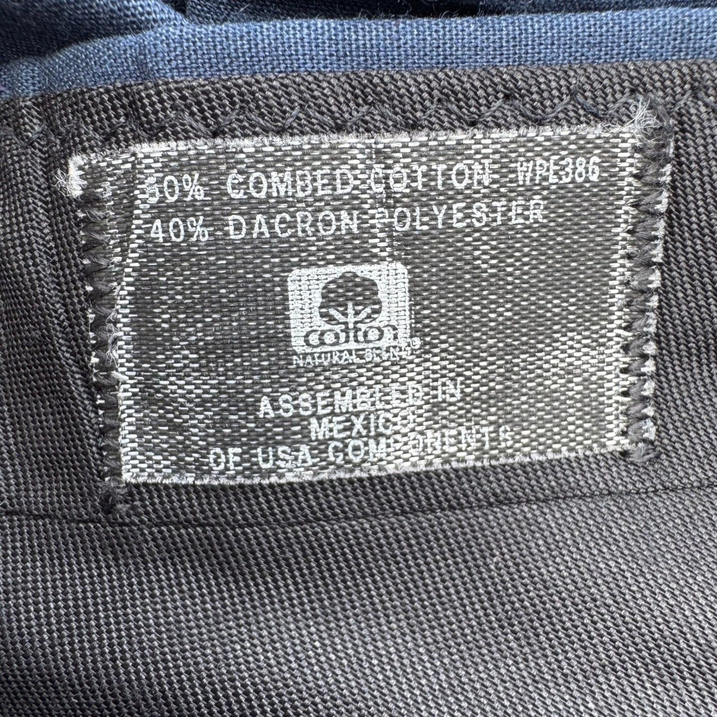 Haggar Mens Blue Cotton Suit 2 Button Blazer 42R Flat Front Pants 33x29 USA Made