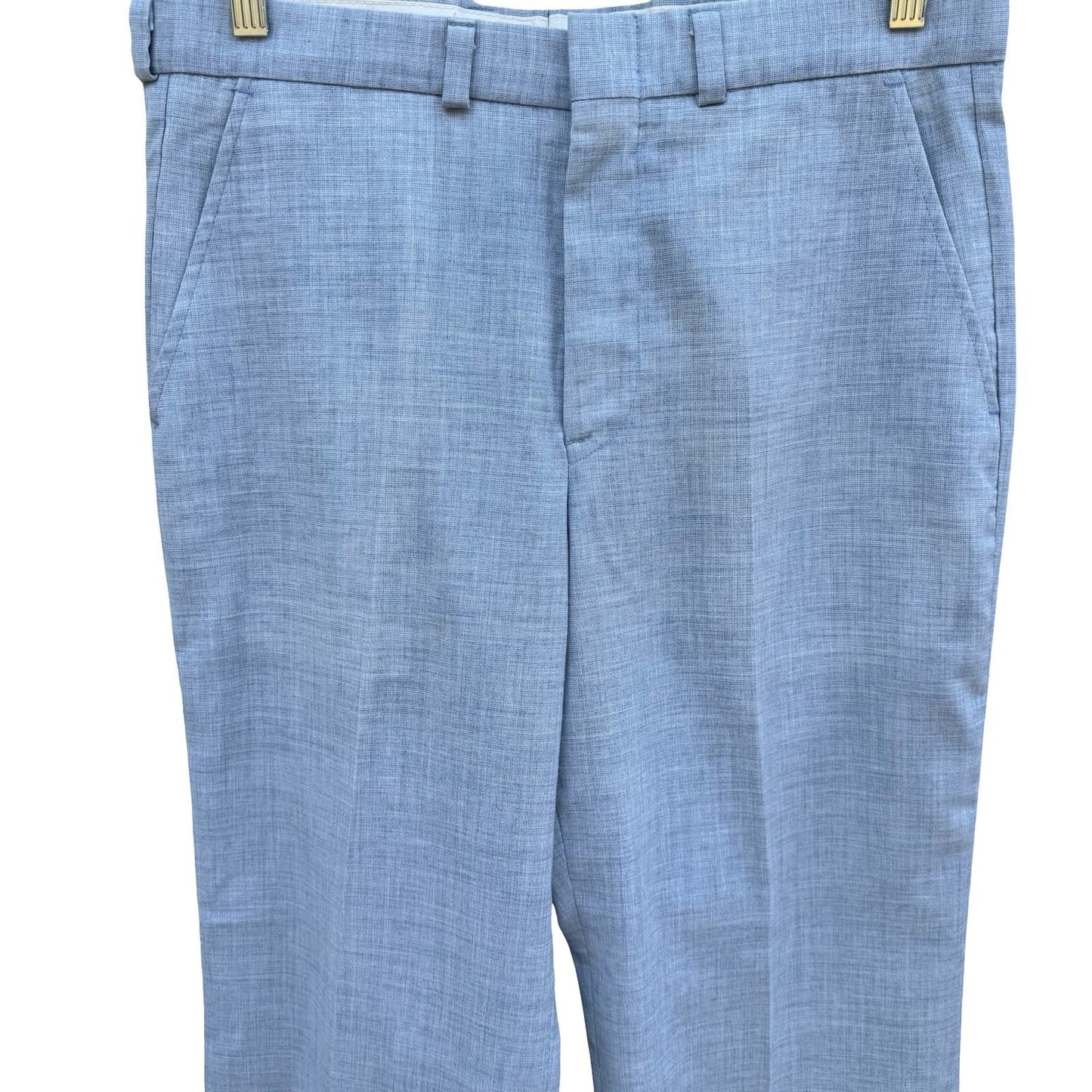 BP Britches Vintage 70s 80s Mens Blue Textured Retro Dress Pant Tailored Leisure