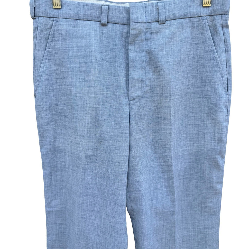 BP Britches Vintage 70s 80s Mens Blue Textured Retro Dress Pant Tailored Leisure