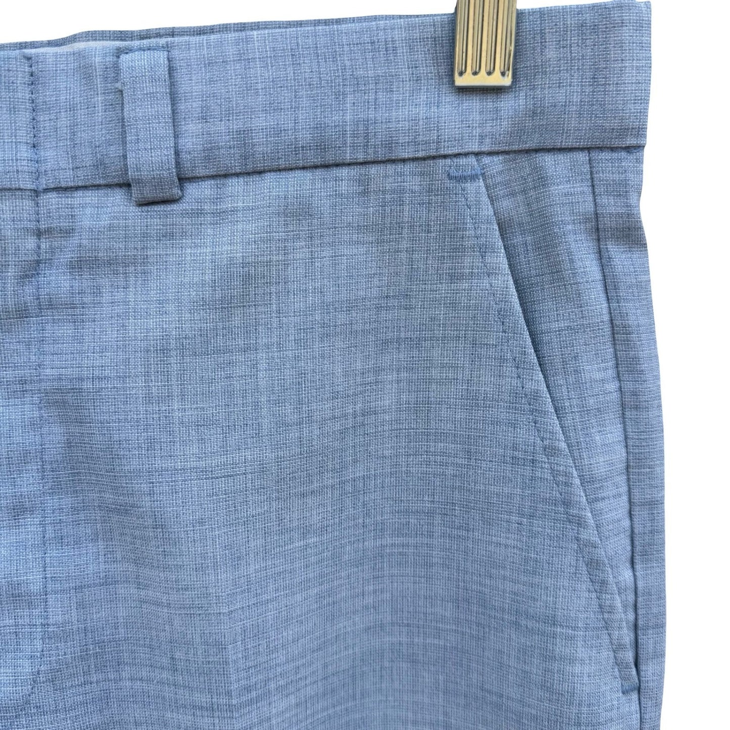 BP Britches Vintage 70s 80s Mens Blue Textured Retro Dress Pant Tailored Leisure