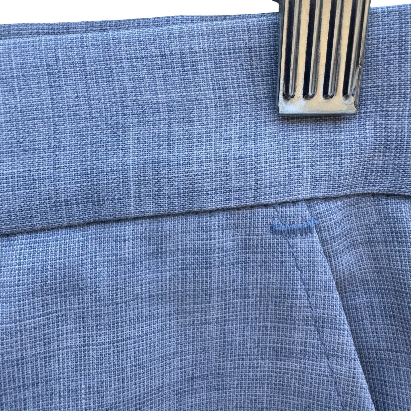 BP Britches Vintage 70s 80s Mens Blue Textured Retro Dress Pant Tailored Leisure