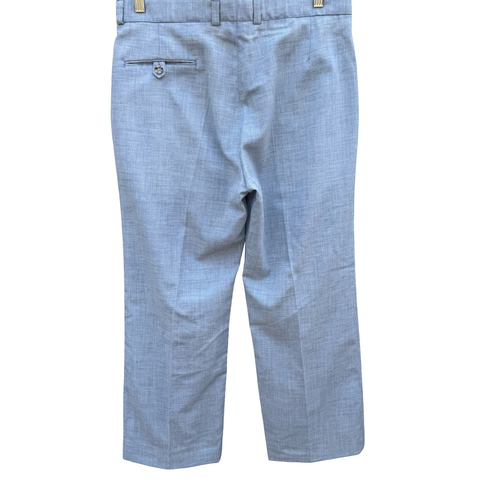 BP Britches Vintage 70s 80s Mens Blue Textured Retro Dress Pant Tailored Leisure