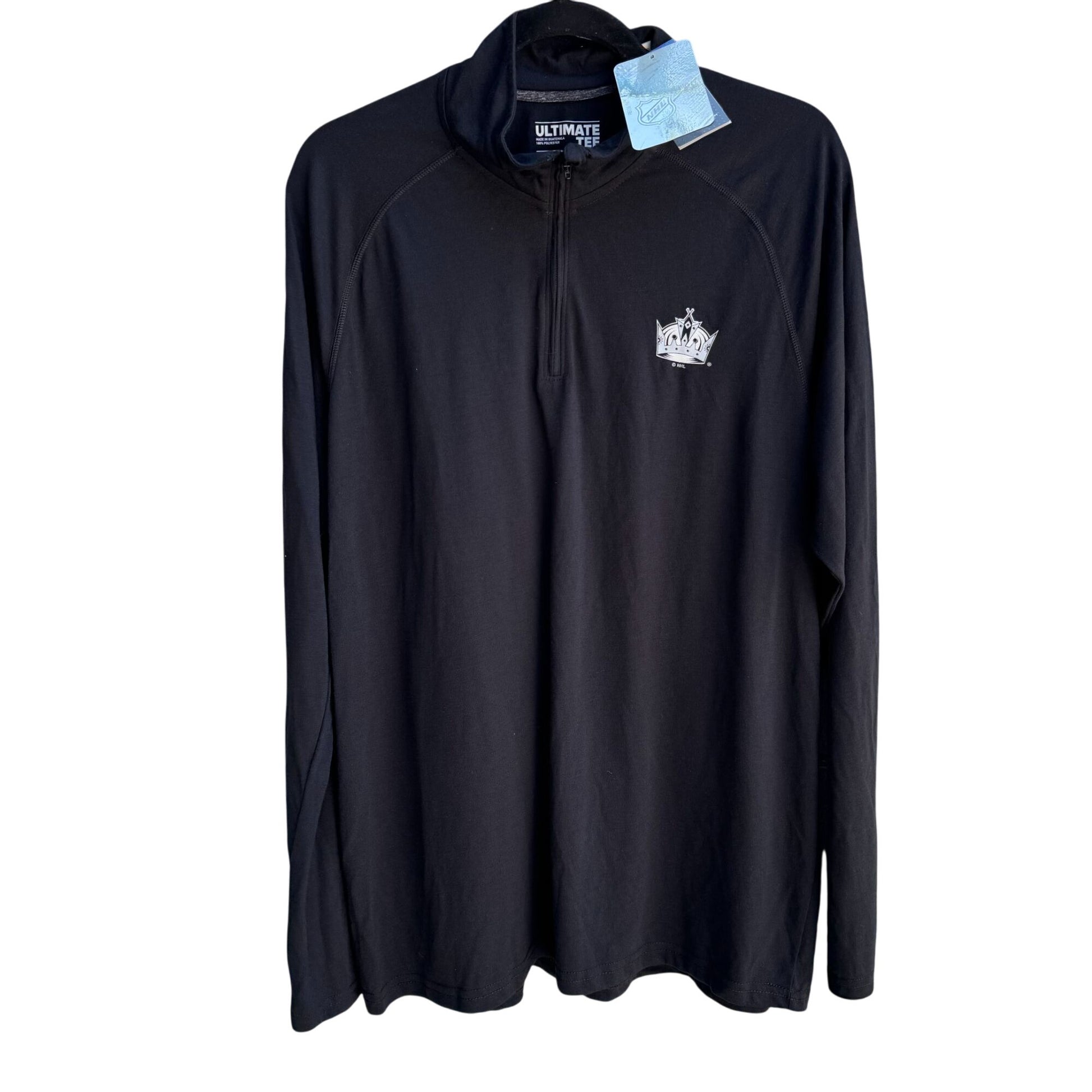 Adidas NHL Ultimate Tee 1/4 Zip Long Sleeve Black Climalite Mens Top New XL