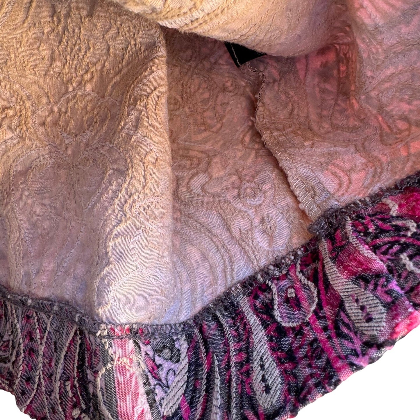 Analogy Boho Eclectic Art To Wear Maximalist Paisley Textured Denim Jacket 2X
