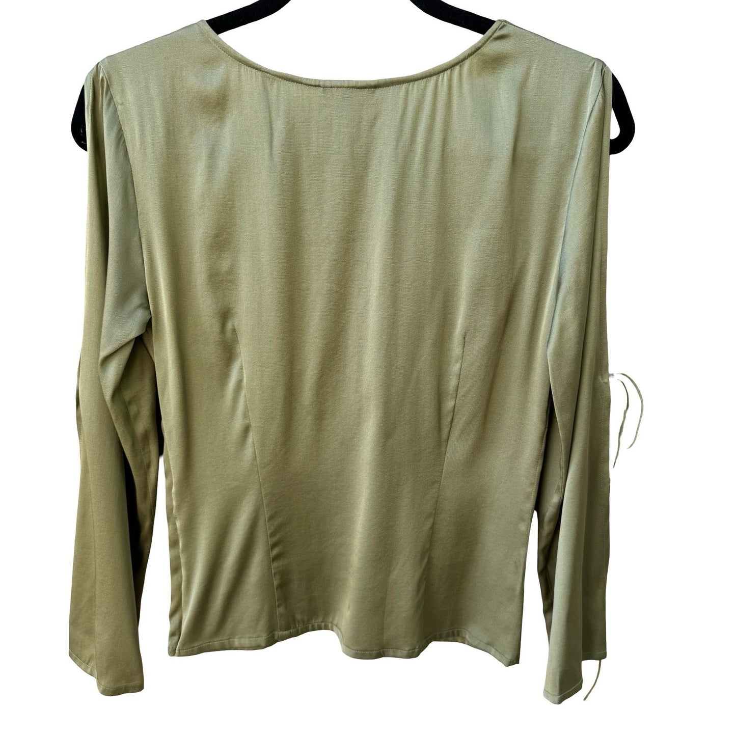 Filippa Y2K Ethereal Silk Blend Romantic Fairycore Split Sleeve Green Blouse 4