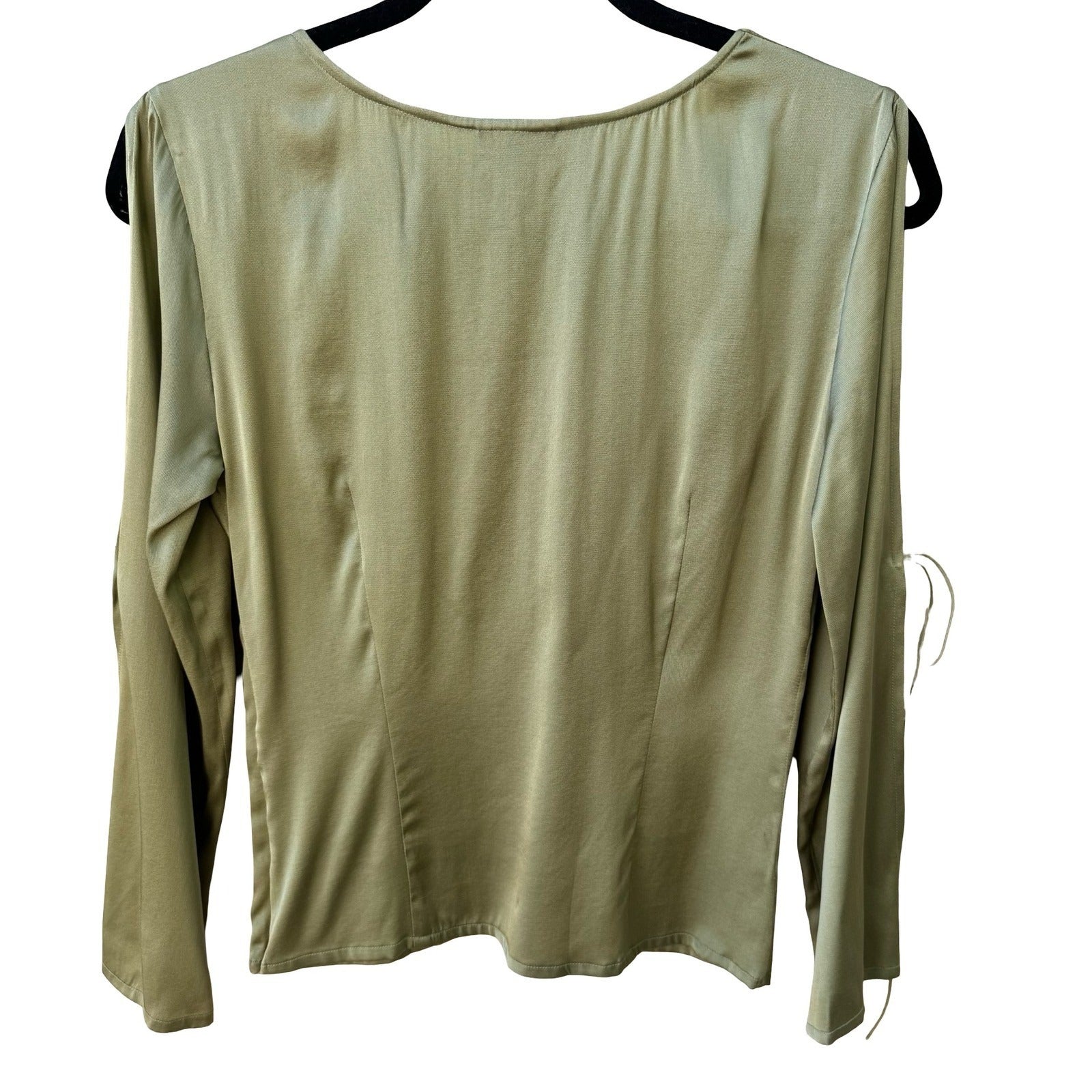 Filippa Y2K Ethereal Silk Blend Romantic Fairycore Split Sleeve Green Blouse 4