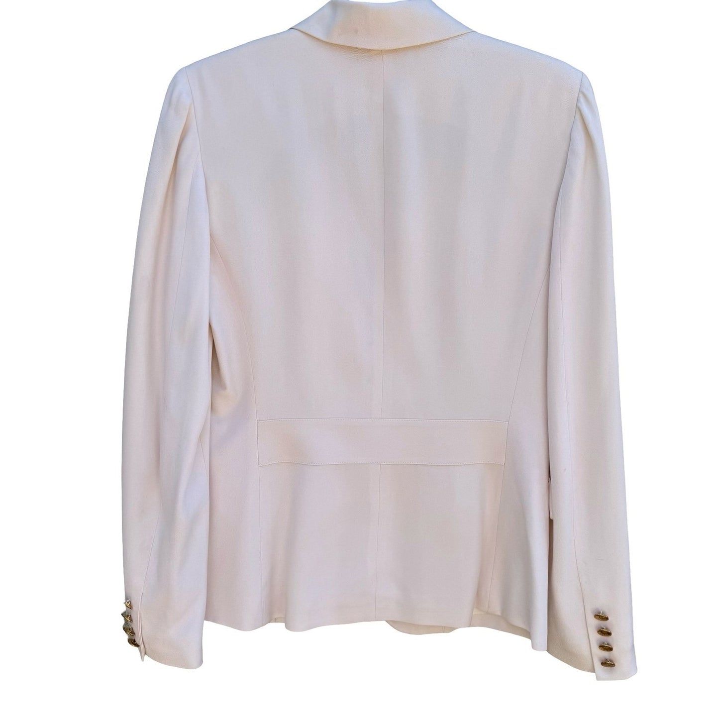 Lauren Ralph Lauren Womens 4 Luxury Silk Ivory Blazer Crest Preppy Old Money