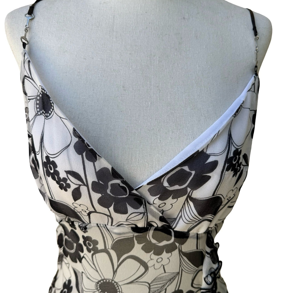 Derek Green Y2K Coquette Fairy Whimsygoth Floral Ruffle Chiffon Camisole Top NWT