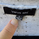 Switch Verve Ami Minimalist Pointelle Layering Speckled Open Front Cardigan Grey L 2 image