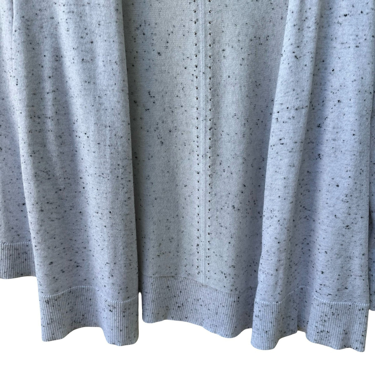 Verve Ami Minimalist Pointelle Layering Speckled Open Front Cardigan Grey L