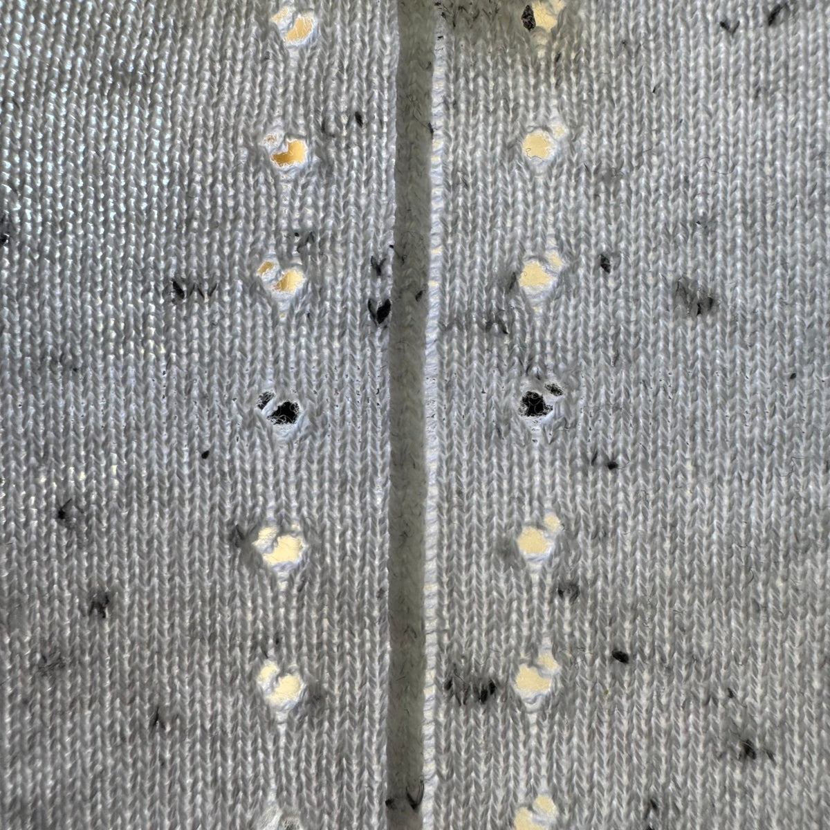 Verve Ami Minimalist Pointelle Layering Speckled Open Front Cardigan Grey L