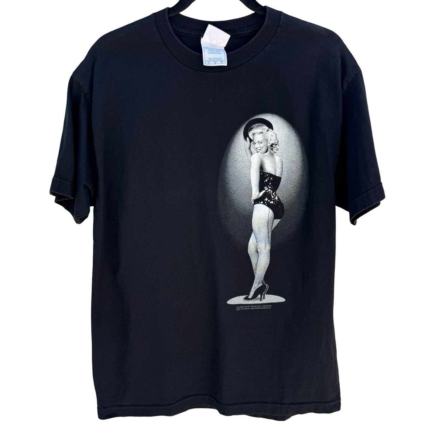 Marilyn Monroe Vintage Y2K AAA Graphic Tee Shirt Mens L Black Pin Up Hollywood
