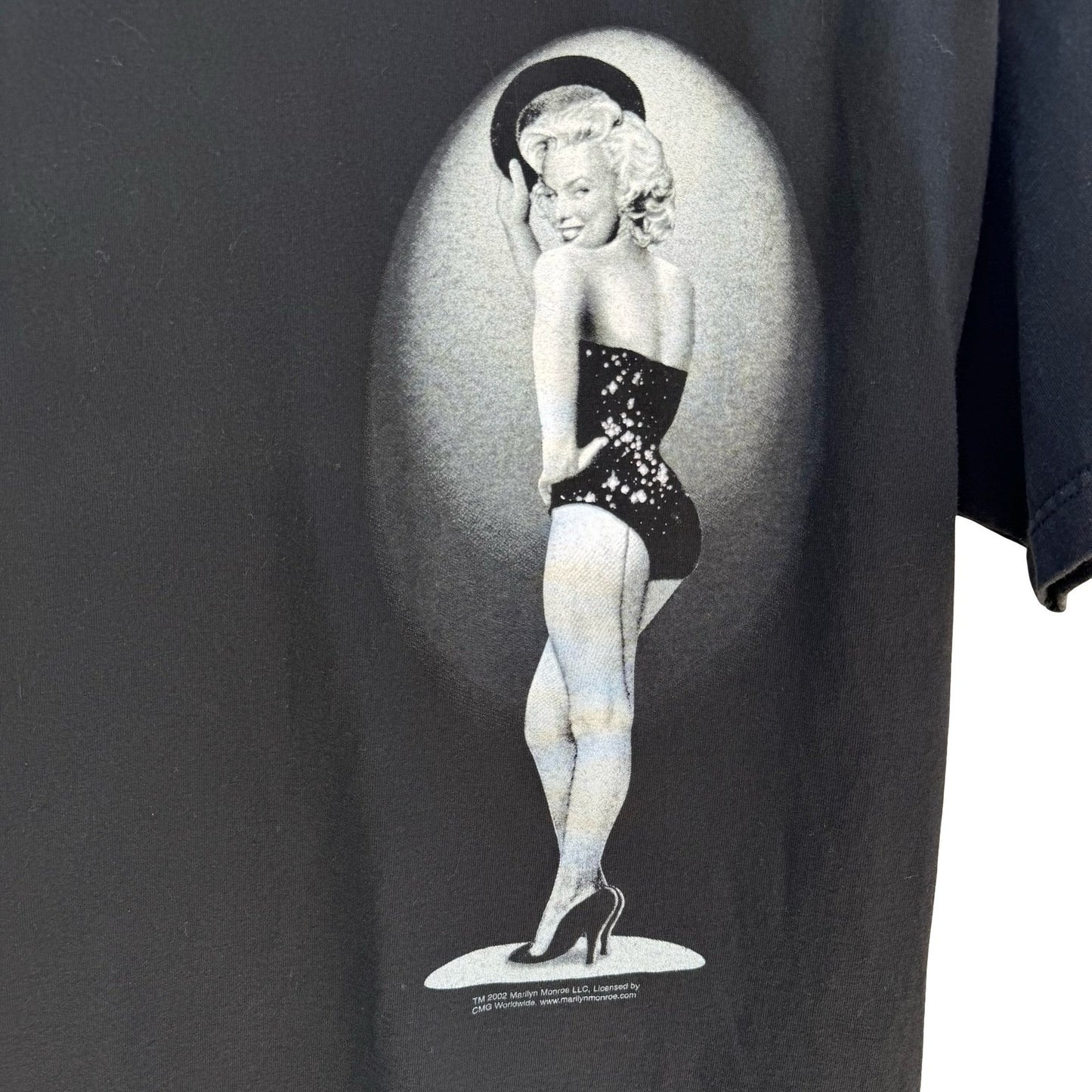 Marilyn Monroe Vintage Y2K AAA Graphic Tee Shirt Mens L Black Pin Up Hollywood