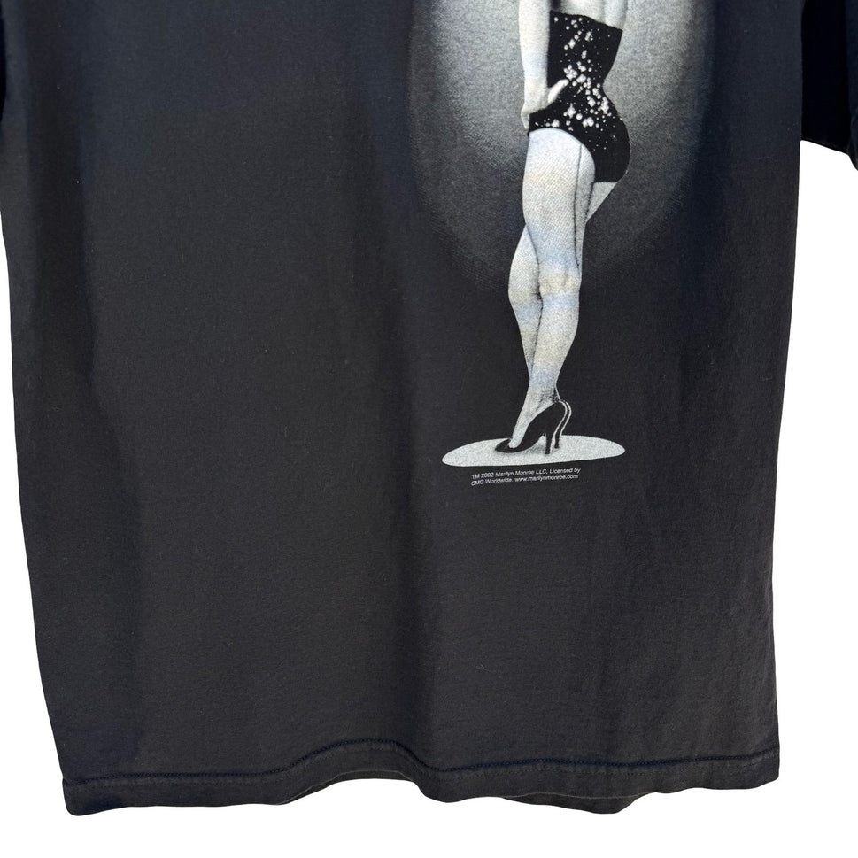 Marilyn Monroe Vintage Y2K AAA Graphic Tee Shirt Mens L Black Pin Up Hollywood