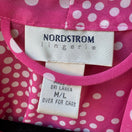 Switch Nordstrom Lingerie Coquette Romantic Pink Polka Dot Sheer Chiffon Robe M/L NWT 2 image