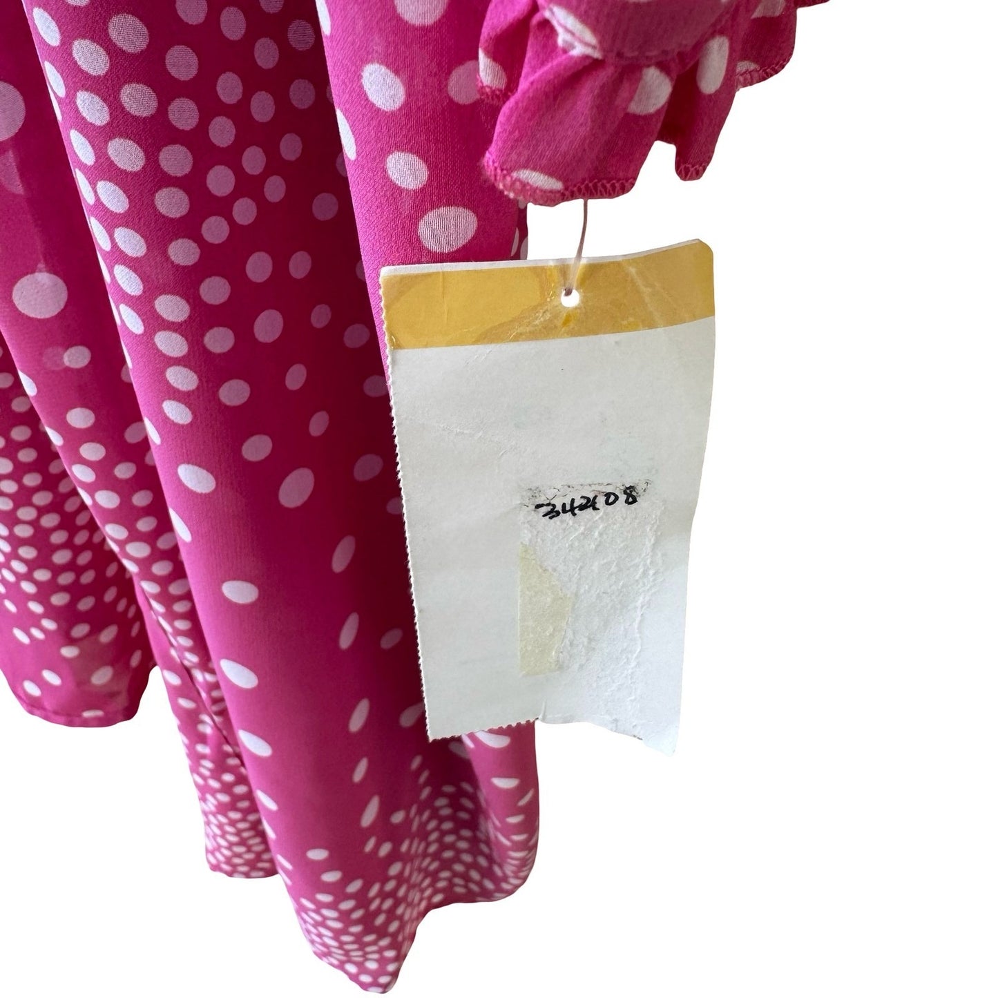 Nordstrom Lingerie Coquette Romantic Pink Polka Dot Sheer Chiffon Robe M/L NWT