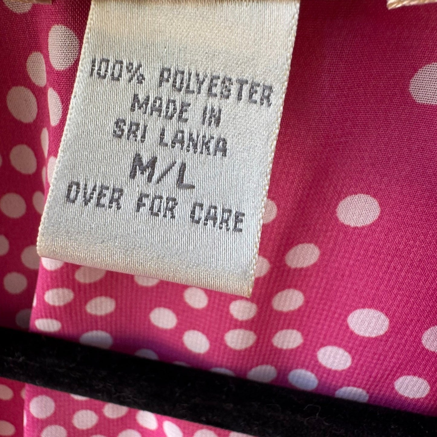 Nordstrom Lingerie Coquette Romantic Pink Polka Dot Sheer Chiffon Robe M/L NWT