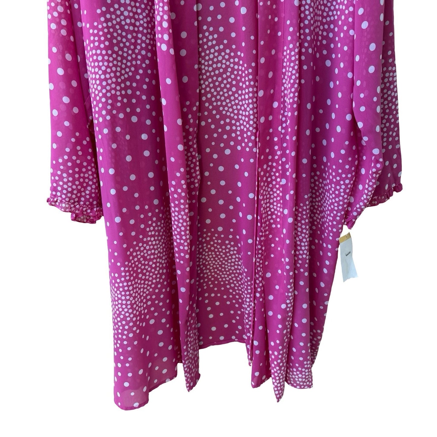 Nordstrom Lingerie Coquette Romantic Pink Polka Dot Sheer Chiffon Robe M/L NWT