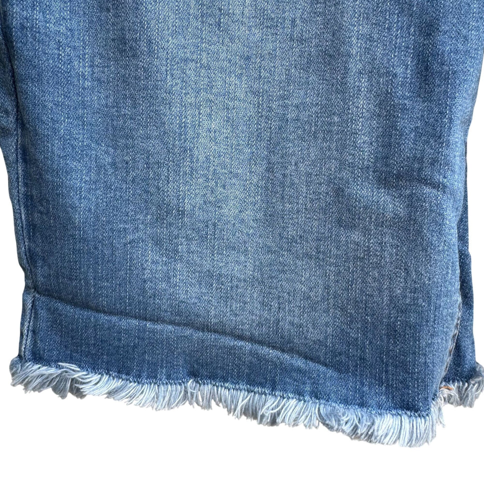 G By Giuliana Womens Stretch Casual Denim Blue Frayed Hem Long Bermuda Shorts 8