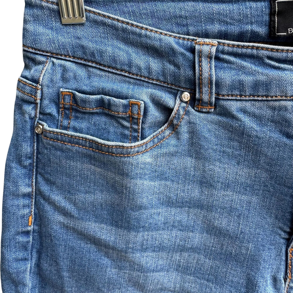 G By Giuliana Womens Stretch Casual Denim Blue Frayed Hem Long Bermuda Shorts 8