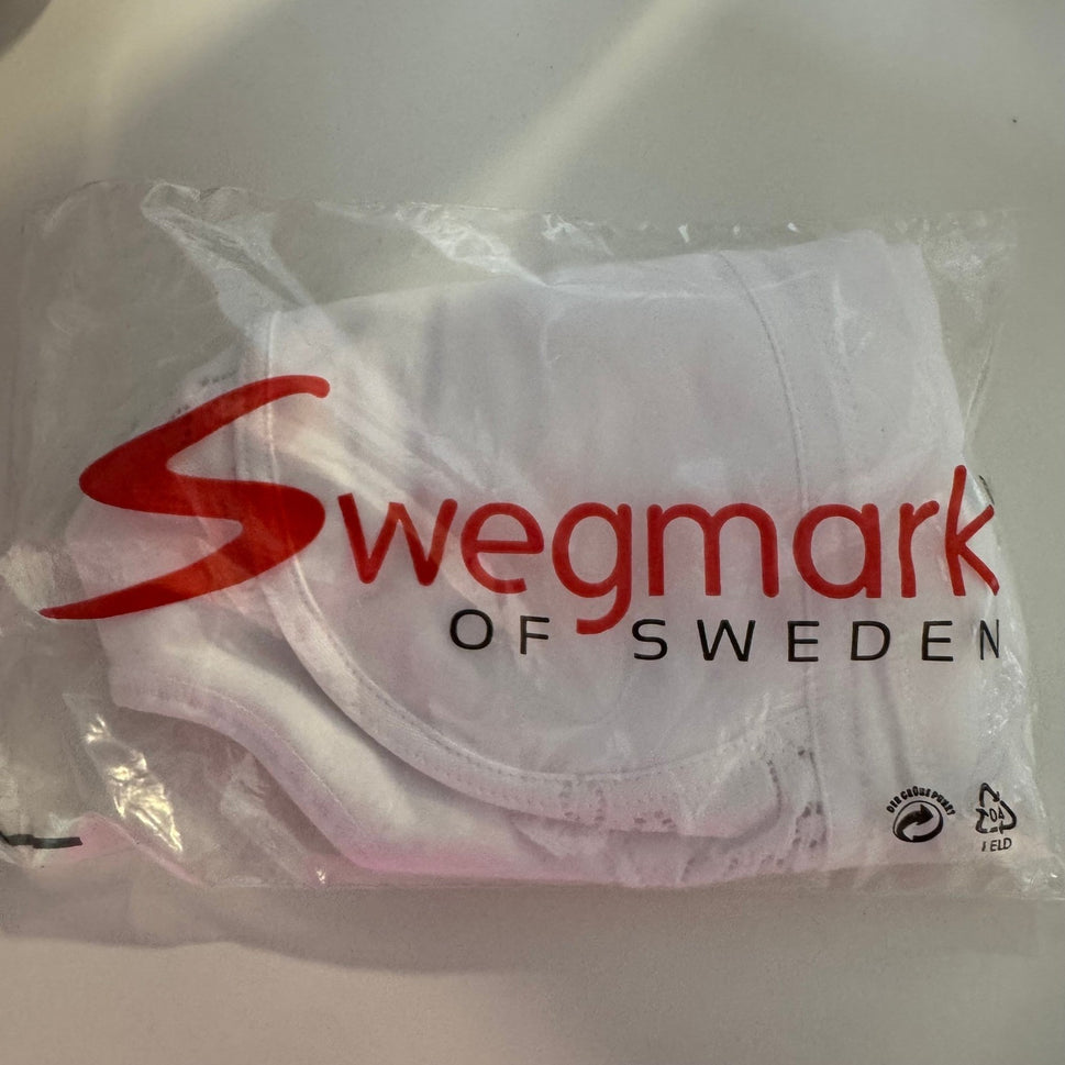 Swegmark of Sweden 17700 Lace Trim Non-Wired Support Bra White Womens 38D 38DD