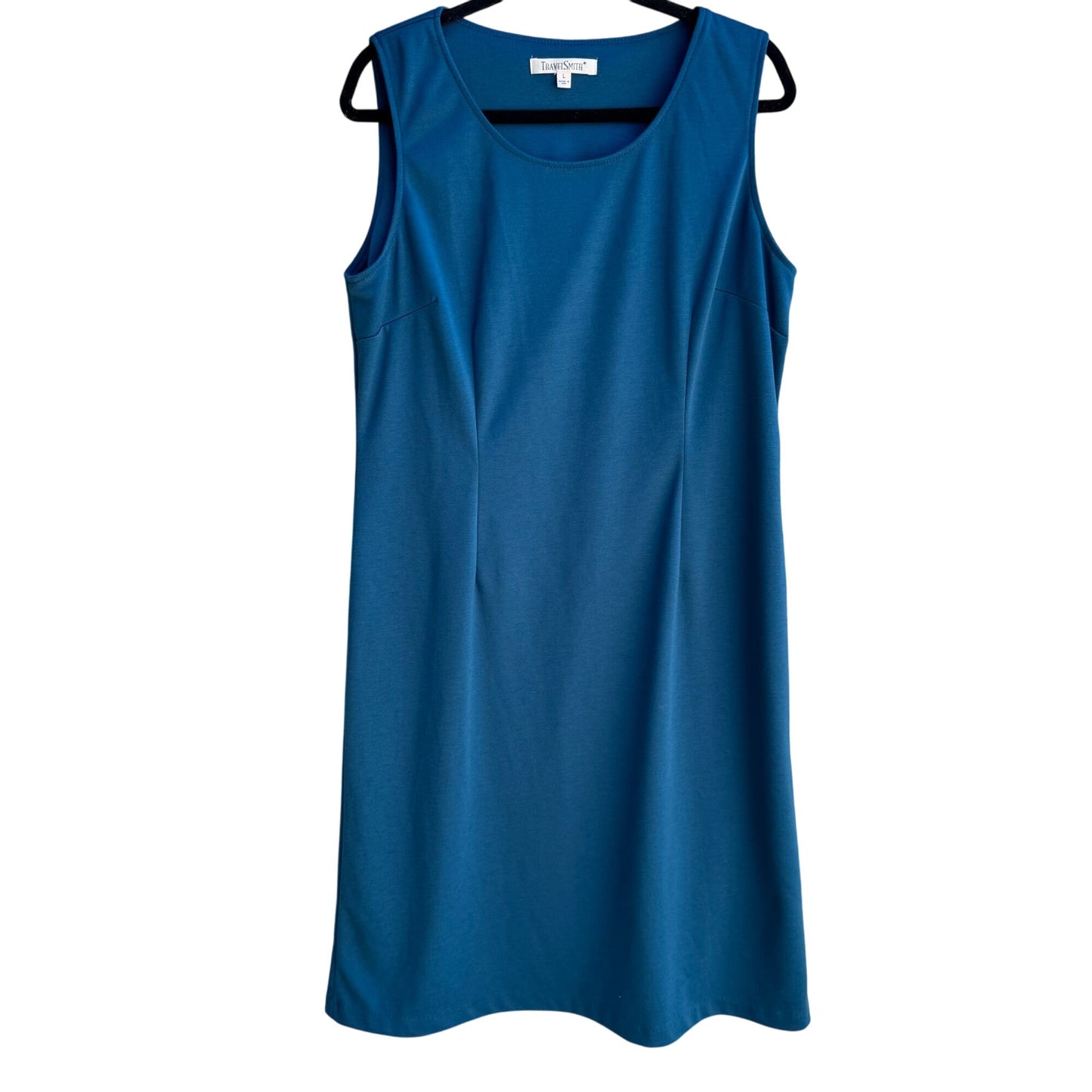 TravelSmith Womens Paneled Sleeveless Teal Stretch Pencil Sheath Maxi Dress L