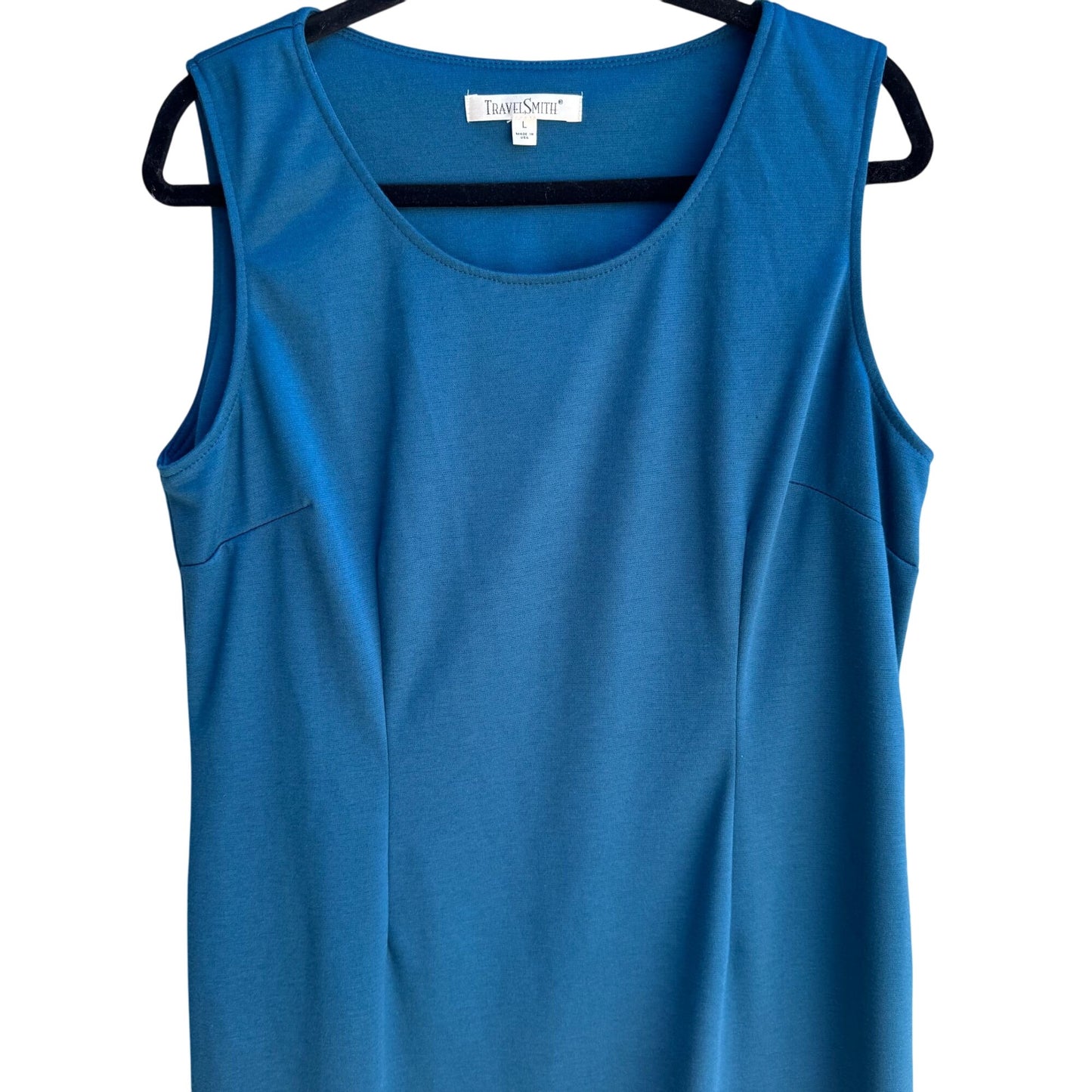 TravelSmith Womens Paneled Sleeveless Teal Stretch Pencil Sheath Maxi Dress L