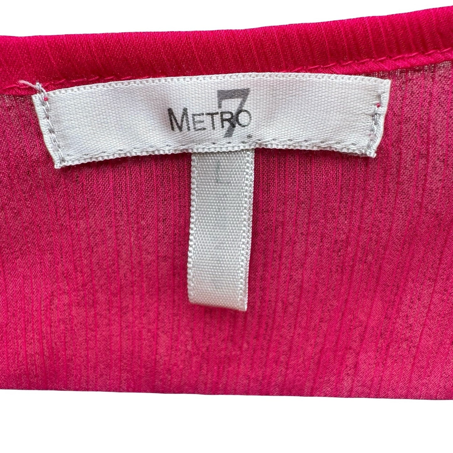 Metro 7 Y2K Womens L Pink Sequin Tie Front Sheer Cropped Shrug Bolero Glam Party