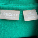 Switch Chicos Zenergy Green Open Front Cardigan Shawl Collar Snap Tab Sleeve S Layering 2 image