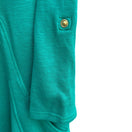 Switch Chicos Zenergy Green Open Front Cardigan Shawl Collar Snap Tab Sleeve S Layering 3 image
