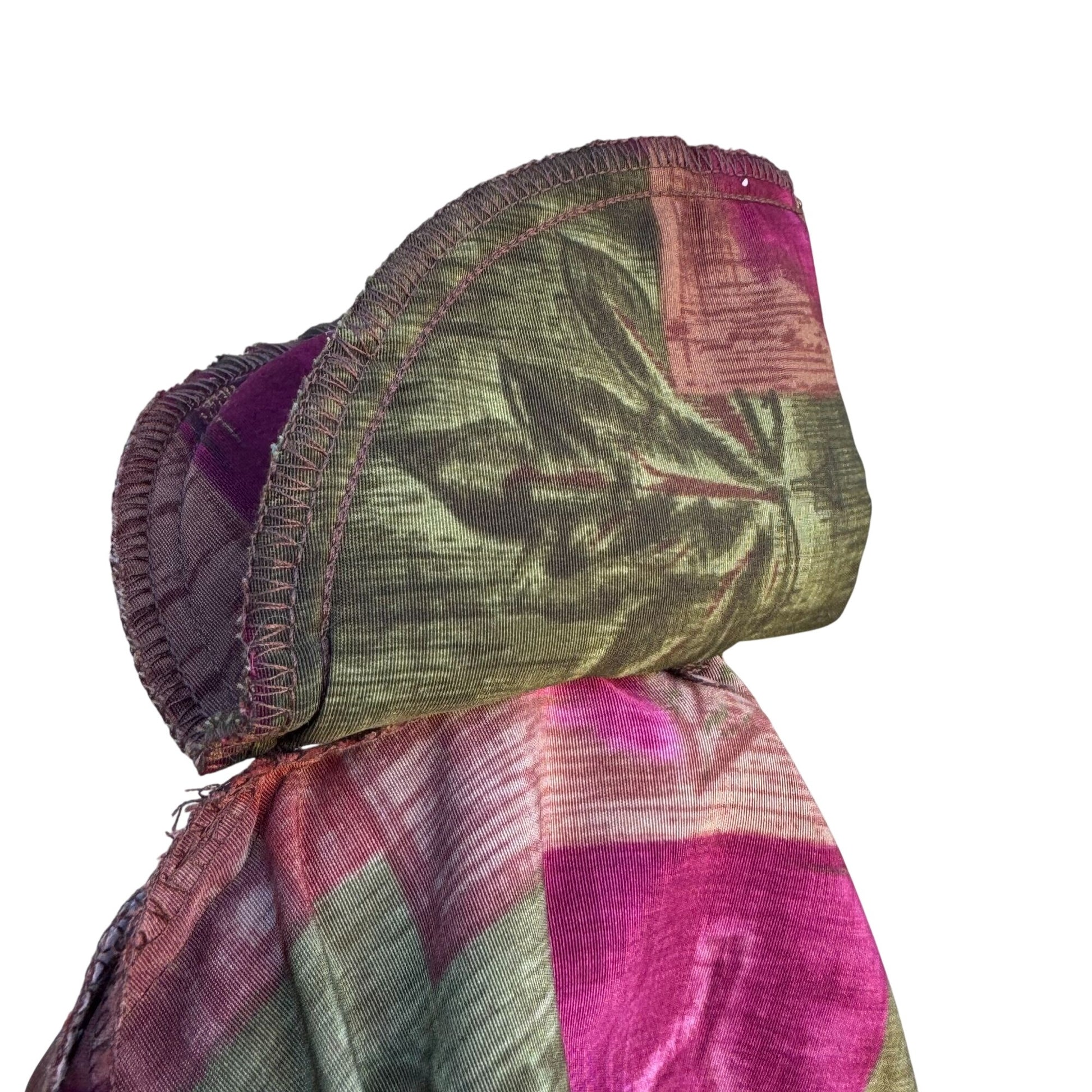 Teddi Vintage 80 Womens S Oversized Patchwork Fall Colors Zip Bomber Jacket