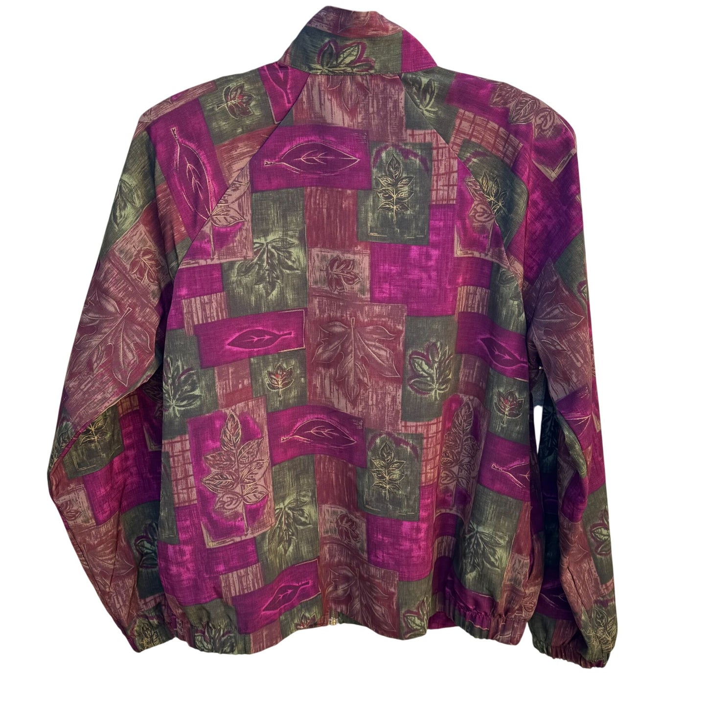 Teddi Vintage 80 Womens S Oversized Patchwork Fall Colors Zip Bomber Jacket