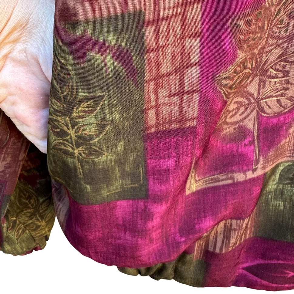 Teddi Vintage 80 Womens S Oversized Patchwork Fall Colors Zip Bomber Jacket