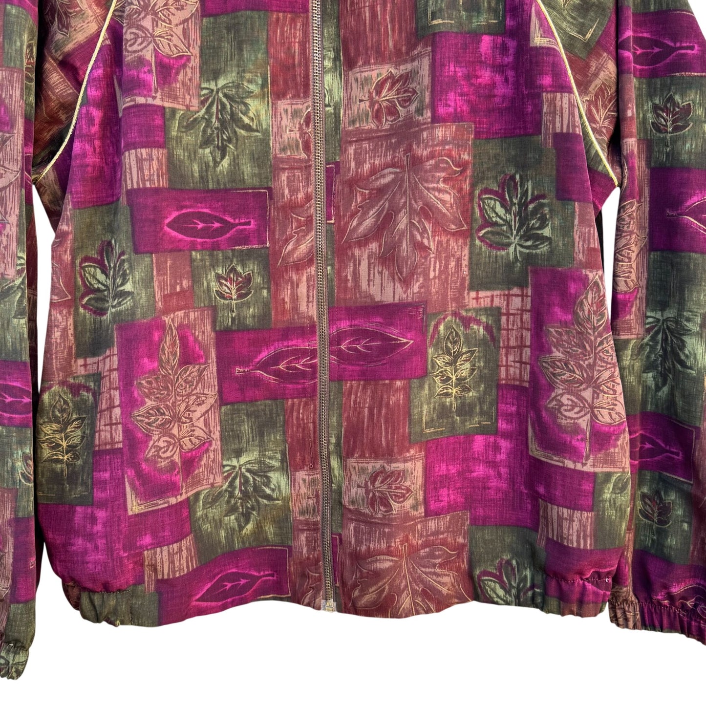 Teddi Vintage 80 Womens S Oversized Patchwork Fall Colors Zip Bomber Jacket