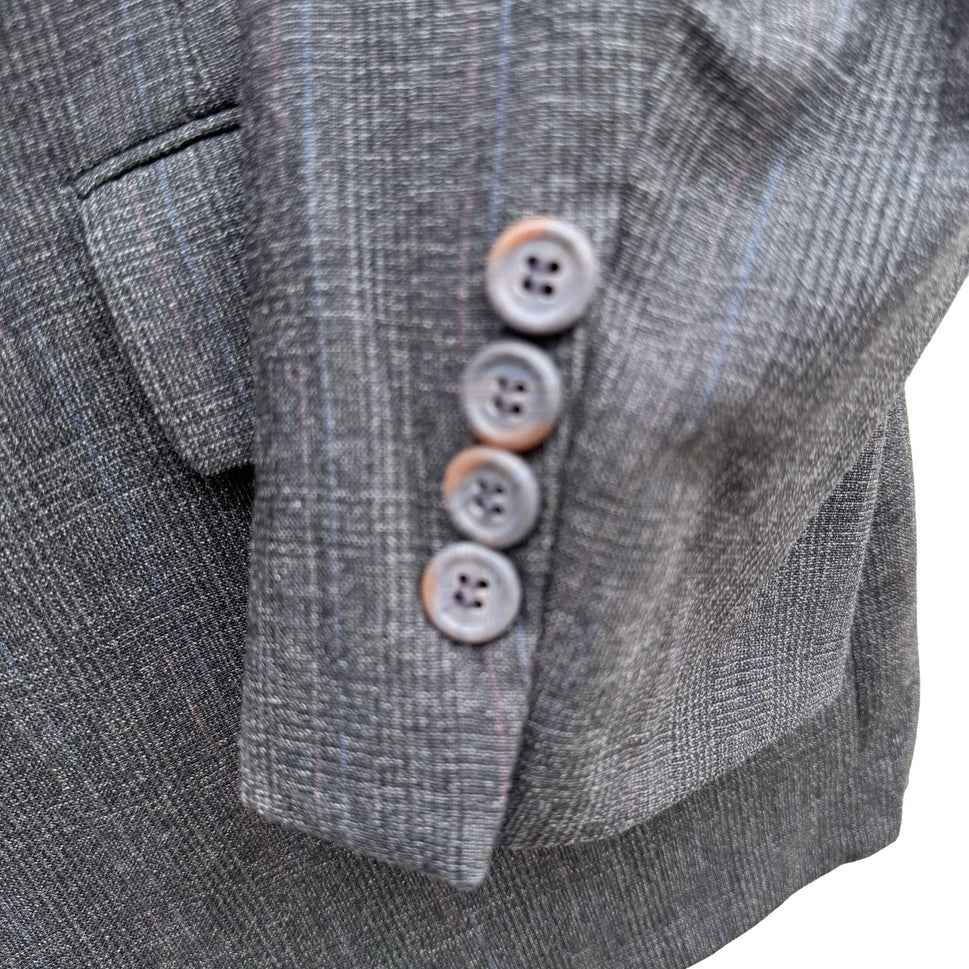 Bill Blass for PBM Vintage 80s Mens Gray Wool Blazer Sport Coat 42R Ivy League
