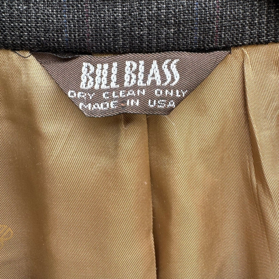 Bill Blass for PBM Vintage 80s Mens Gray Wool Blazer Sport Coat 42R Ivy League