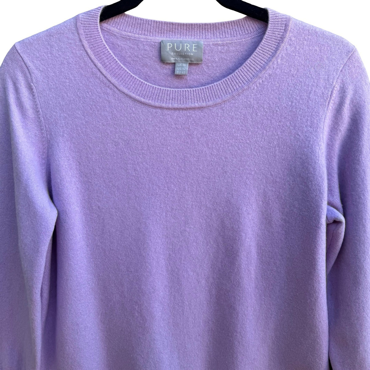 Pure Collection 100% Cashmere Quiet Luxury Preppy Old Money Sweater Lilac 12